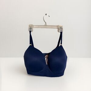 Victoria's Secret Womens Padded No Wire Wireless Bra Blue 34DD